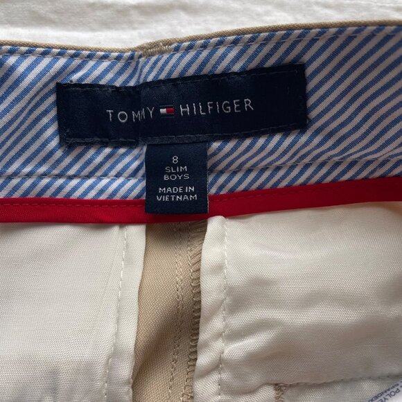 Tommy Hilfiger Boys Slim Fit Beige Pants Size 8 Polyester/Spandex Blend Adjustab - Picture 5 of 7
